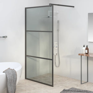 vidaXL Walk-In Shower Screen 100x195 cm Dark ESG Glass Black