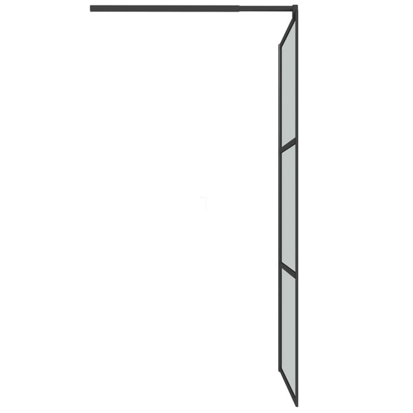 vidaXL Walk-In Shower Screen 115x195 cm Dark ESG Glass Black