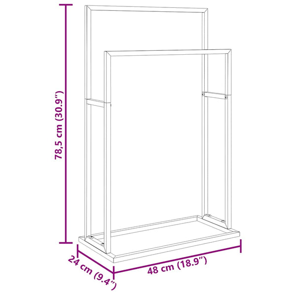 vidaXL Towel Rack White 48x24x78.5 cm Iron