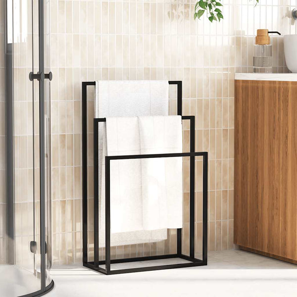 vidaXL Towel Rack Black 48x24x79 cm Iron