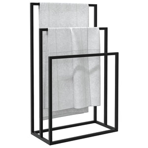 vidaXL Towel Rack Black 48x24x79 cm Iron