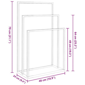 vidaXL Towel Rack Black 48x24x79 cm Iron