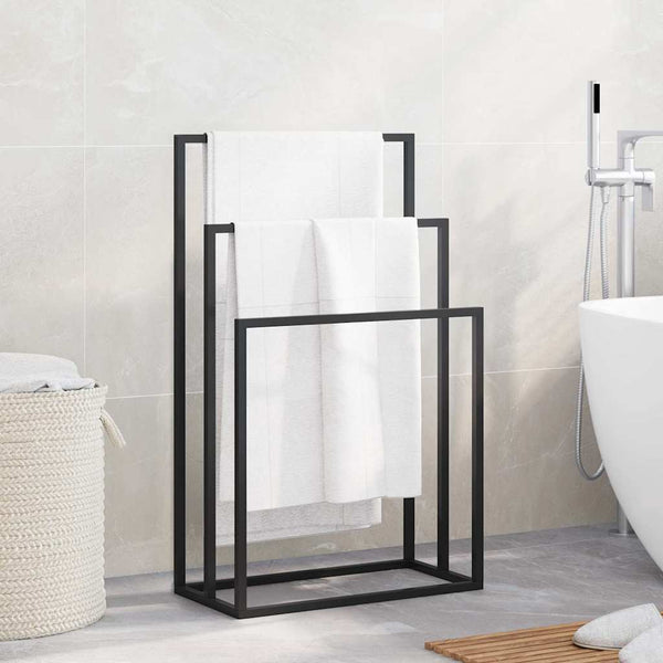 vidaXL Towel Rack Black 48x24x79 cm Iron