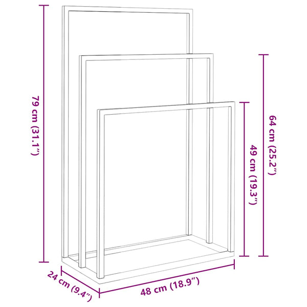 vidaXL Towel Rack Golden 48x24x79 cm Iron