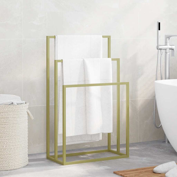 vidaXL Towel Rack Golden 48x24x79 cm Iron