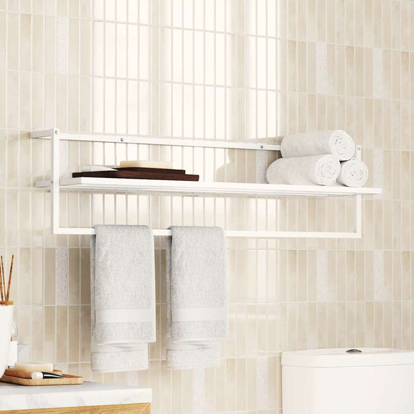 vidaXL Towel Rack White 95x25x22 cm Iron