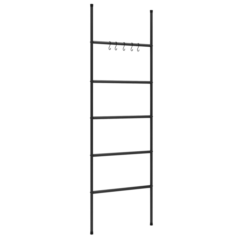 vidaXL 5-Tier Towel Rack Ladder Black 58x175 cm Iron