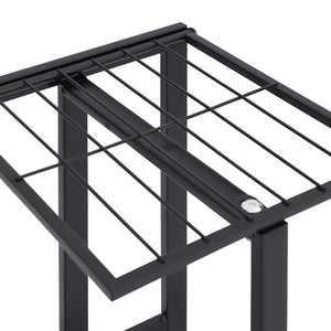 vidaXL 4-Tier Flower Stand with Wheels 44x23x80 cm Black Iron