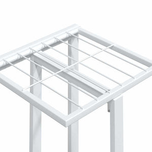 vidaXL 4-Tier Flower Pot Stand with Wheels 44x23x80 cm White Iron