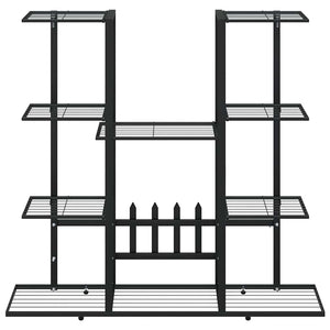 vidaXL Flower Stand 94.5x25x89 cm Black Iron