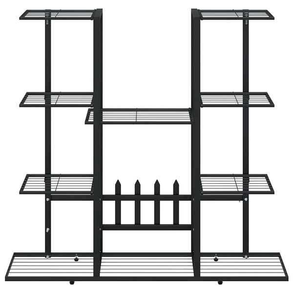 vidaXL Flower Stand 94.5x25x89 cm Black Iron