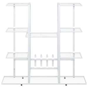 vidaXL Flower Stand 94.5x25x89 cm White Iron