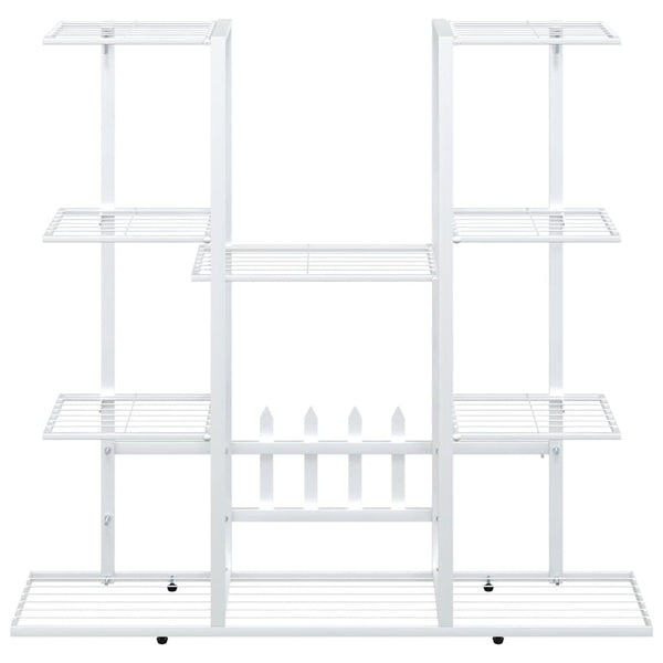 vidaXL Flower Stand 94.5x25x89 cm White Iron