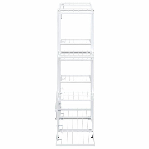 vidaXL Flower Stand 94.5x25x89 cm White Iron