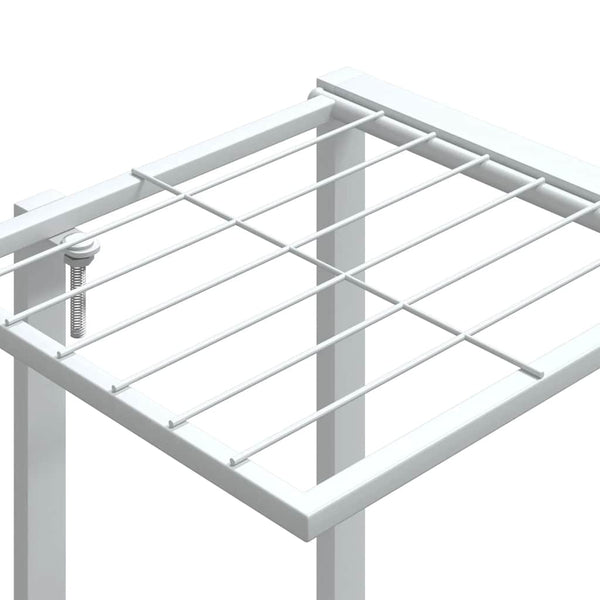 vidaXL Flower Stand 94.5x25x89 cm White Iron