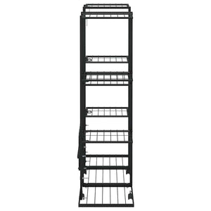 vidaXL Flower Stand with Wheels 94.5x24.5x91.5 cm Black Iron