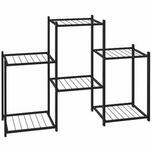 vidaXL Flower Pot Stand 83x25x60 cm Black Iron