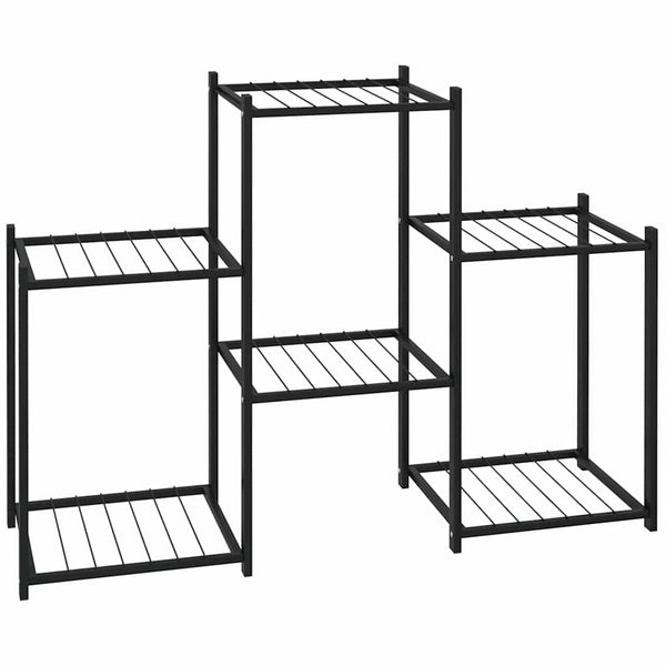 vidaXL Flower Pot Stand 83x25x60 cm Black Iron