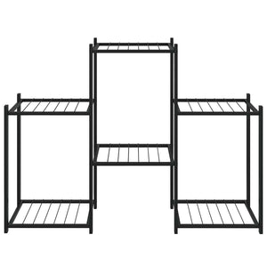 vidaXL Flower Pot Stand 83x25x60 cm Black Iron