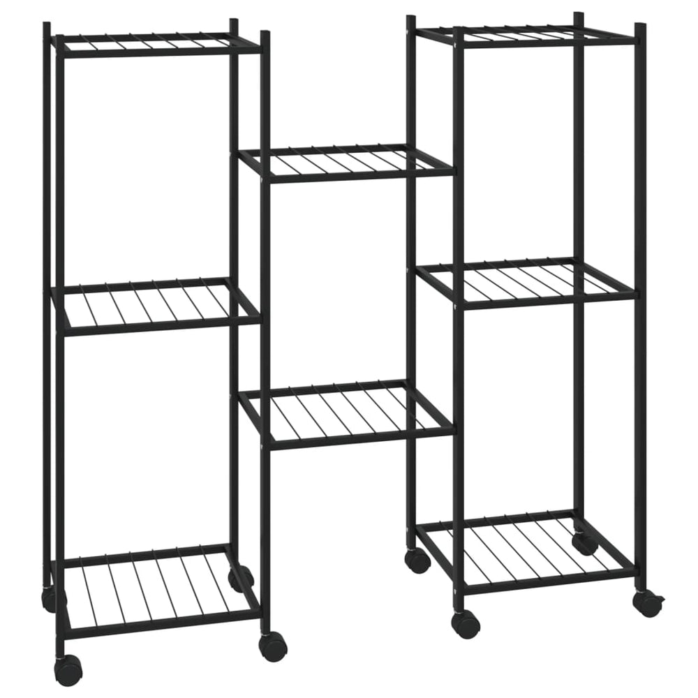 vidaXL Plant Stand with Wheels 83x25x83.5 cm Black Iron