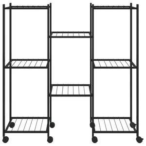 vidaXL Plant Stand with Wheels 83x25x83.5 cm Black Iron