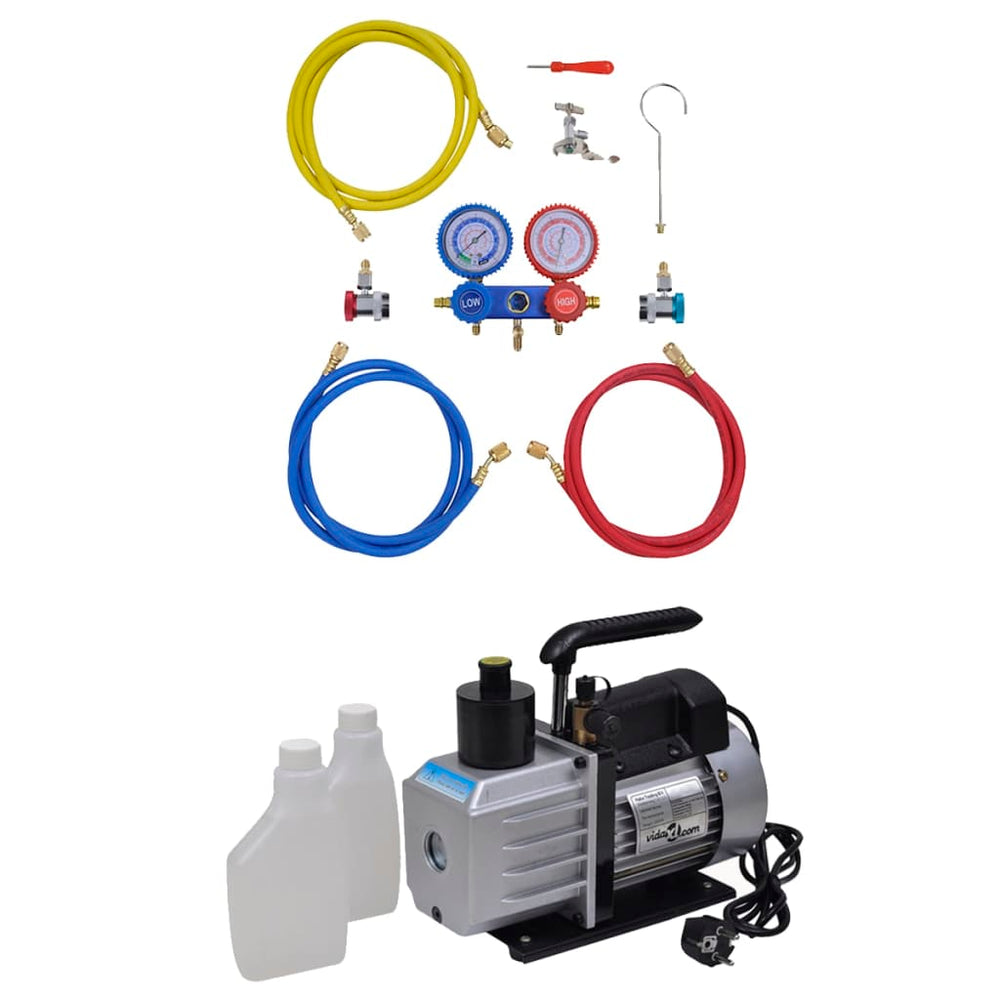 vidaXL Vacuum Pump 50 L/min 2-Way Manifold Gauge Air Conditioners