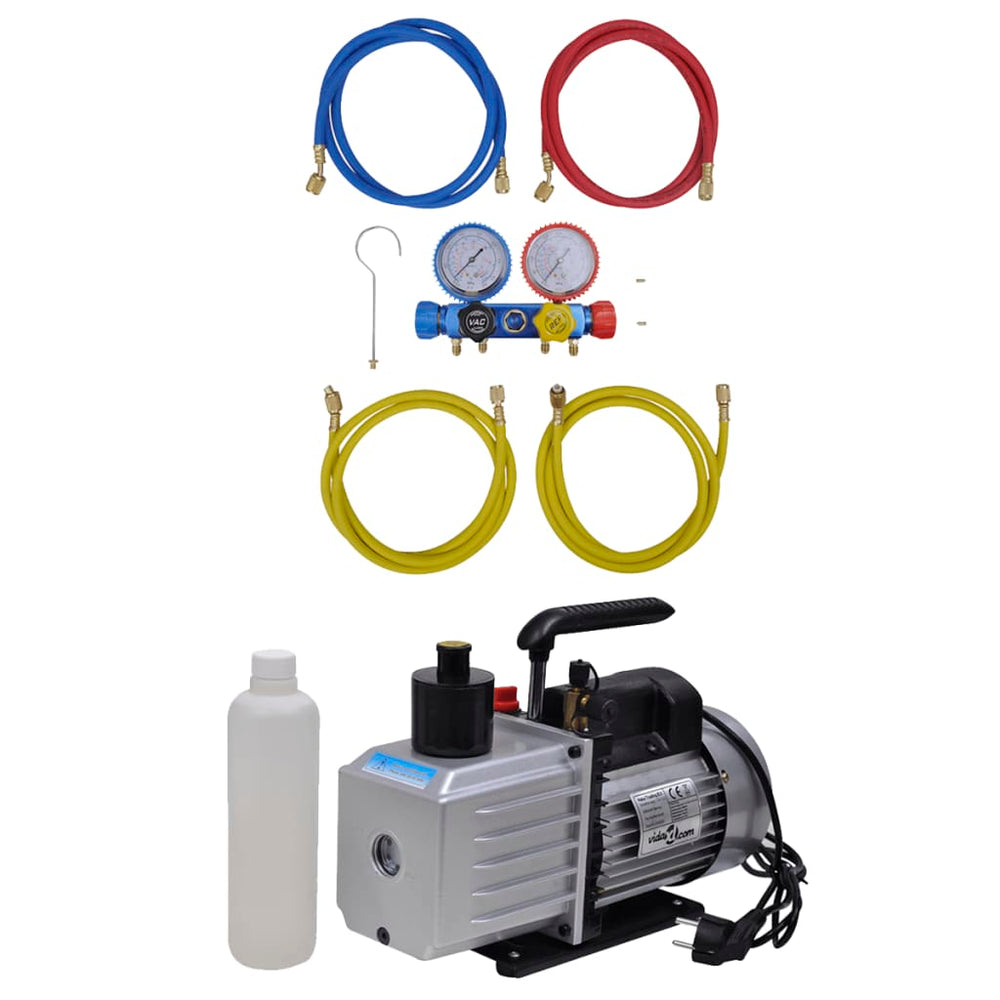 vidaXL Vacuum Pump with 4-Way Manifold Gauge Set for Air Conditioners
