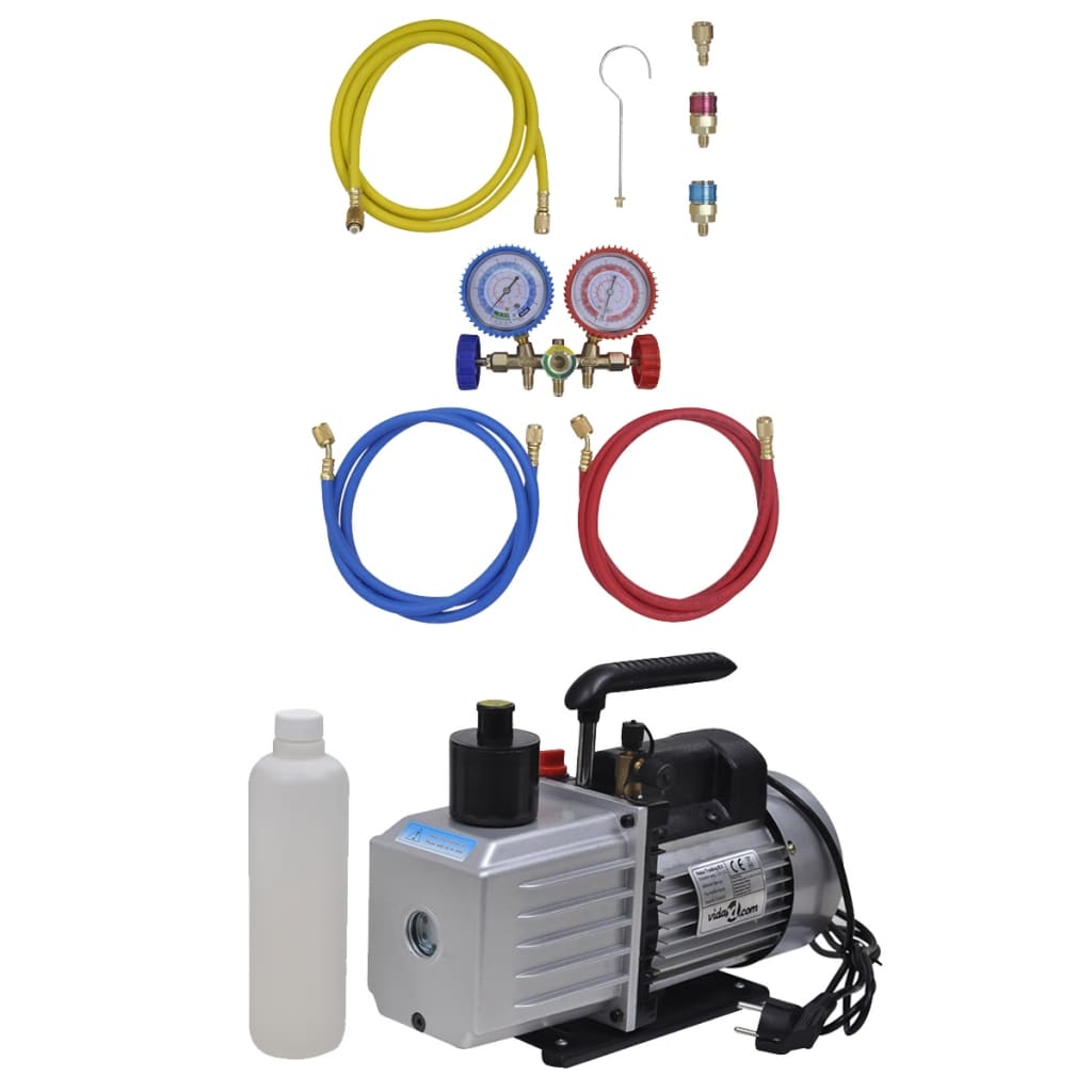 vidaXL Vacuum Pump with 2-Way Manifold Gauge Set for Air Conditioners