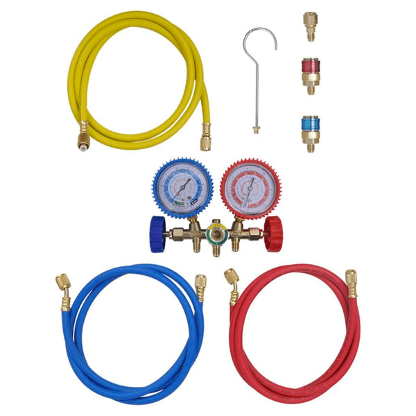 vidaXL Vacuum Pump with 2-Way Manifold Gauge Set for Air Conditioners