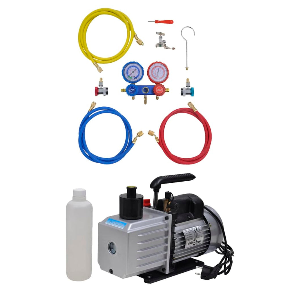 vidaXL Vacuum Pump 100 L/min 2-Way Manifold Gauge Air Conditioning