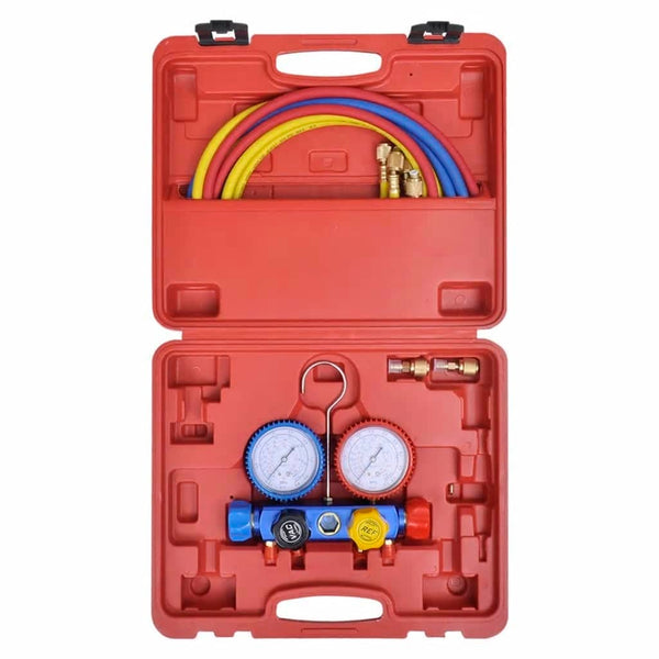 vidaXL Vacuum Pump 100 L/min 4-Way Manifold Gauge Air Conditioner