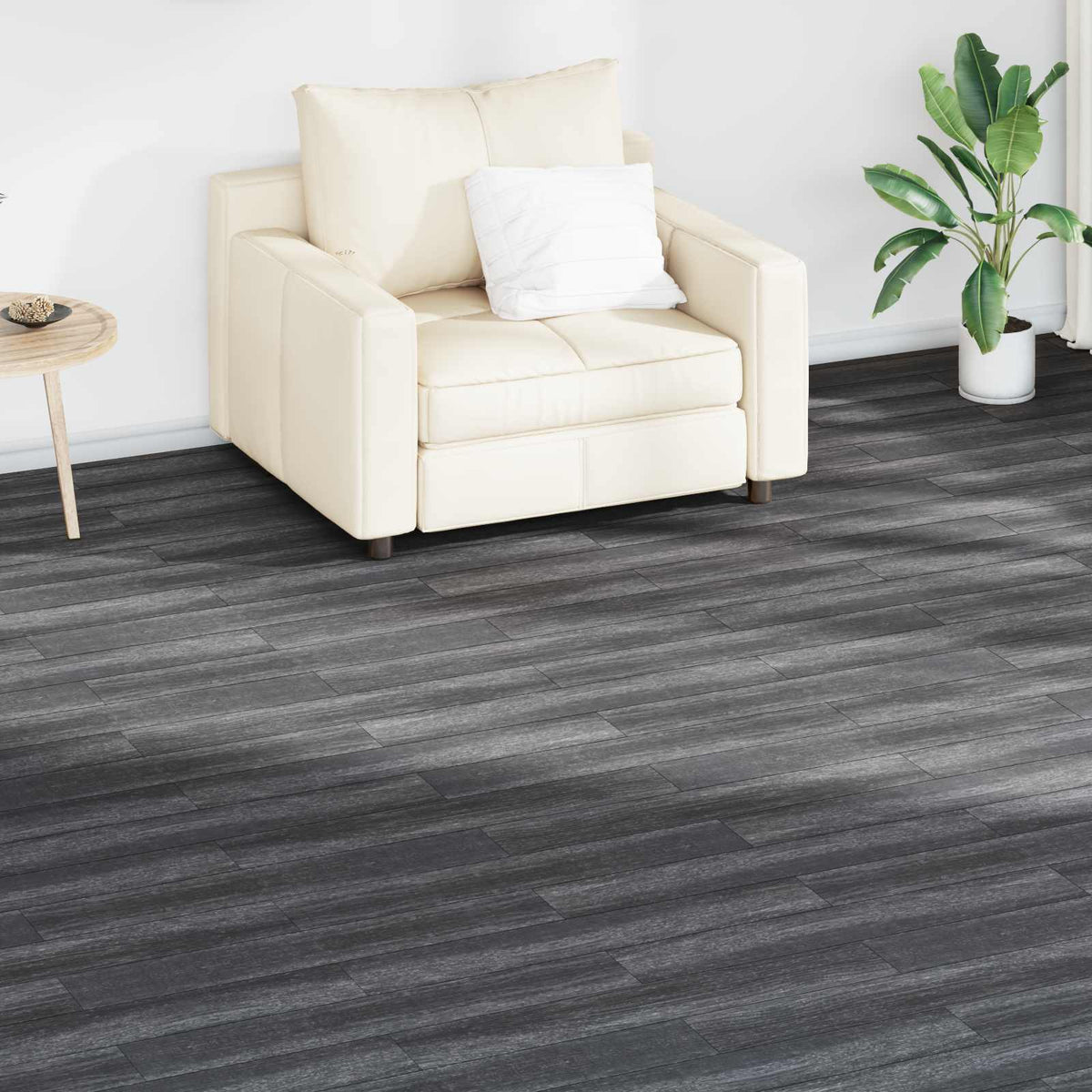 vidaXL Flooring Planks 18 pcs Black and White 2.51 m² PVC