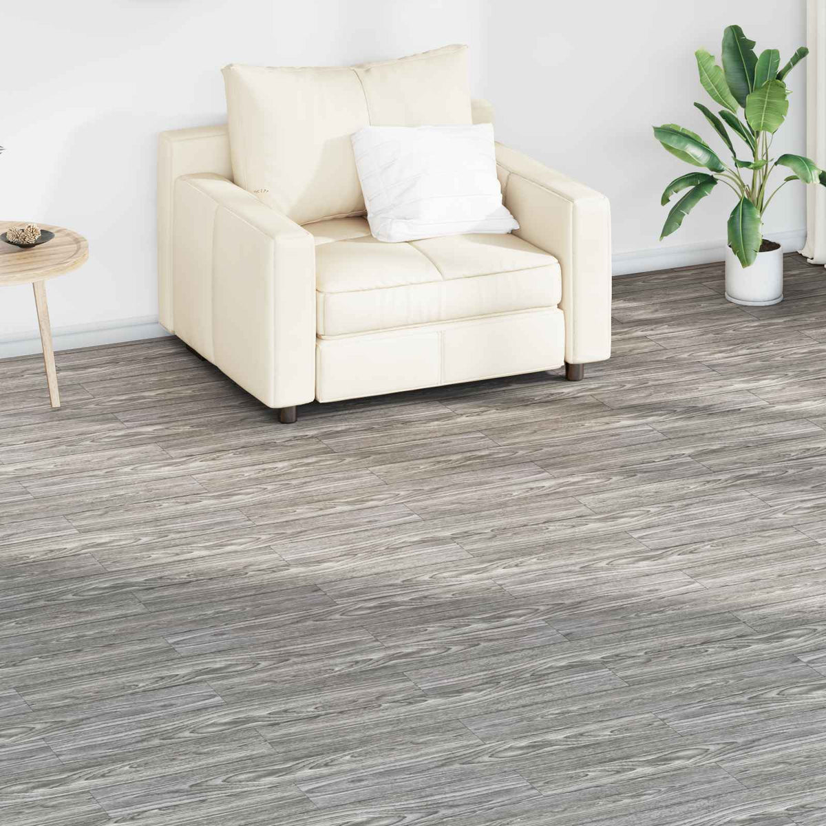 vidaXL Floor Planks 18 pcs Dark Grey 2.51 m² PVC