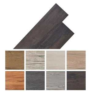 vidaXL Flooring Planks 18 pcs Dark Brown 2.51 m² PVC