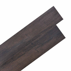 vidaXL Flooring Planks 18 pcs Dark Brown 2.51 m² PVC