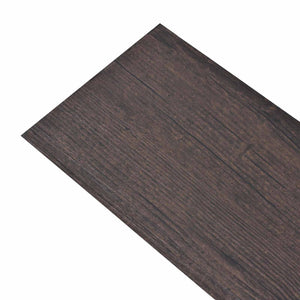 vidaXL Flooring Planks 18 pcs Dark Brown 2.51 m² PVC