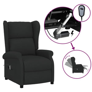 vidaXL Reclining Armchair Electric Black Fabric