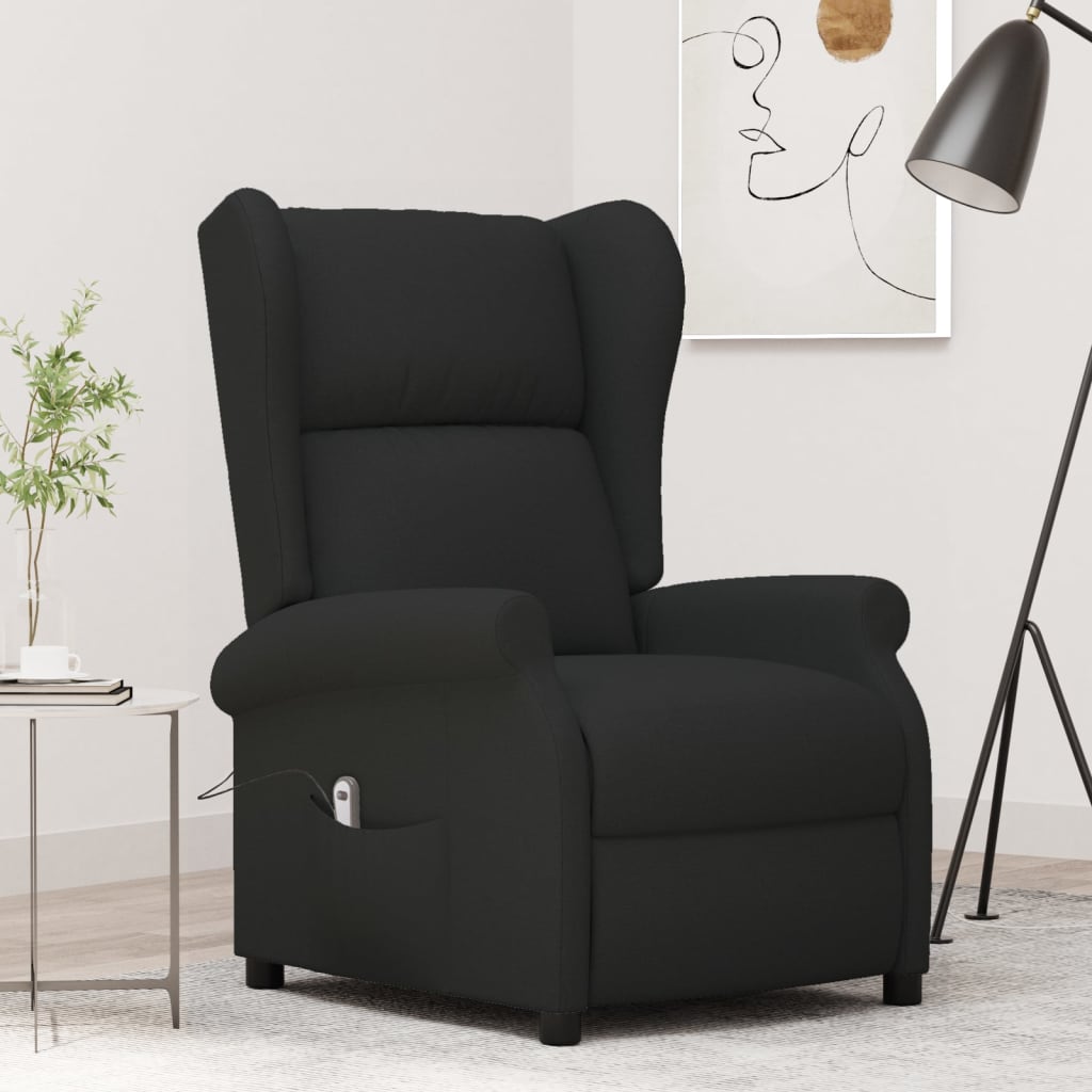 vidaXL Reclining Armchair Electric Black Fabric