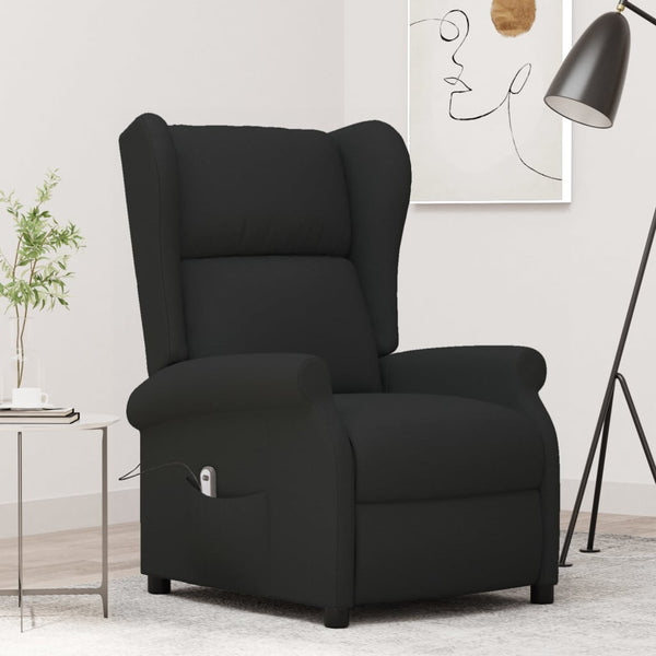 vidaXL Reclining Armchair Electric Black Fabric