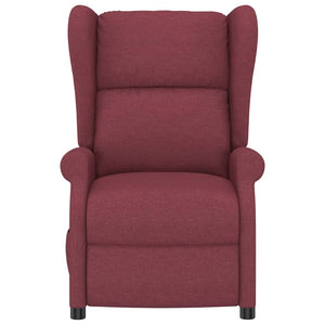 vidaXL Electric Recliner with Wingback Wine Red Fabric