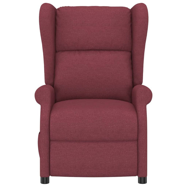 vidaXL Electric Recliner with Wingback Wine Red Fabric