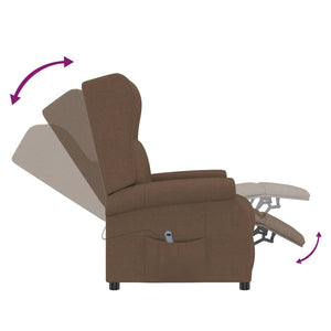 vidaXL Reclining Armchair Electric Brown Fabric