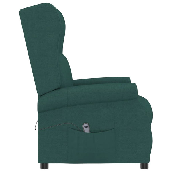 vidaXL Recliner Electric Dark Green Fabric