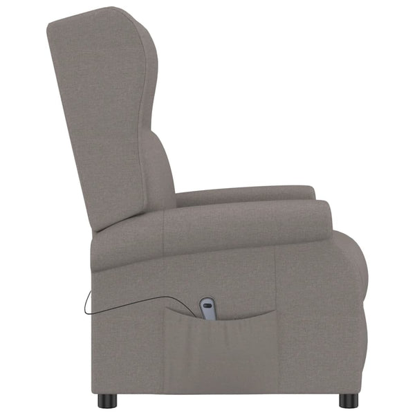 vidaXL Electric Reclining Armchair Taupe Fabric