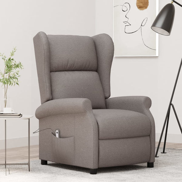 vidaXL Electric Reclining Armchair Taupe Fabric