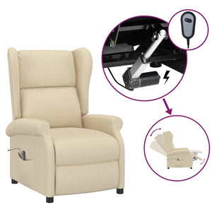 vidaXL Recliner Armchair with Reclining Function Electric Cream Fabric