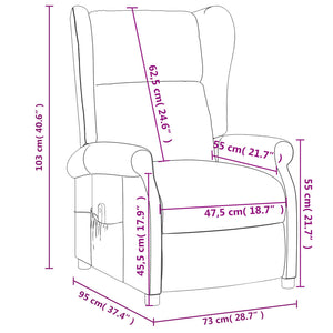 vidaXL Recliner Armchair with Reclining Function Electric Cream Fabric