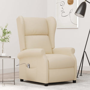 vidaXL Recliner Armchair with Reclining Function Electric Cream Fabric
