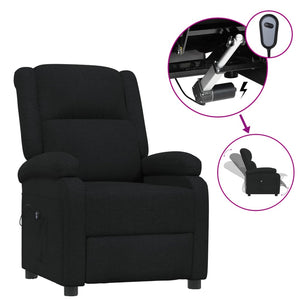 vidaXL Electric Recliner Black Fabric