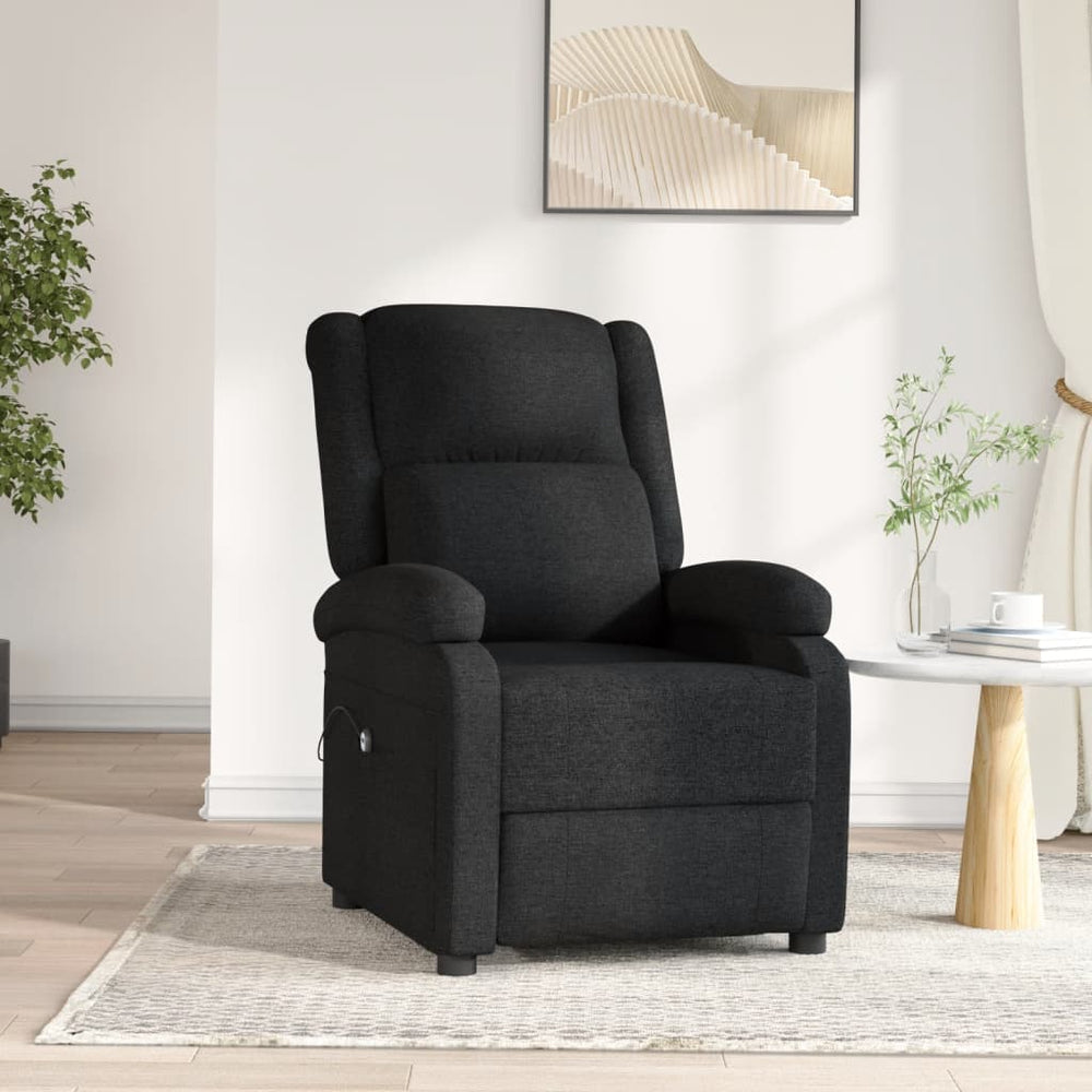 vidaXL Electric Recliner Black Fabric